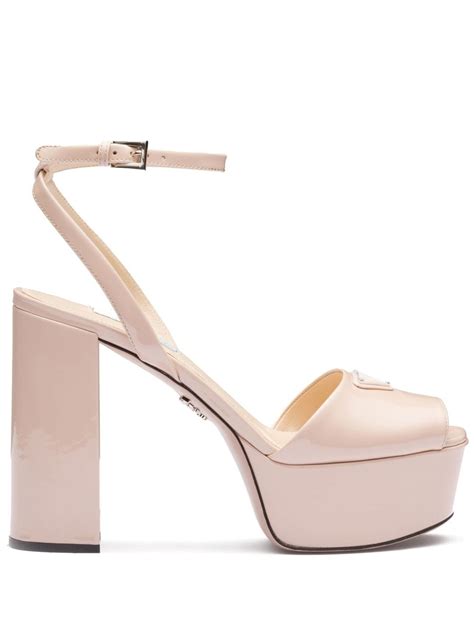 prada triangle logo sandals|Prada patent leather sandals.